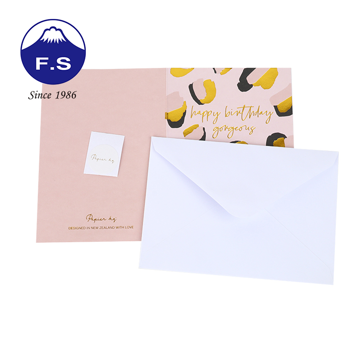 Design Logo Foil Art Paper Postcards Wtih Envelope