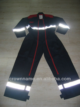 UNISEX'S CONTRAST COLOR COTTON COVERALL WITH 3M REFLECTIVE TAPES