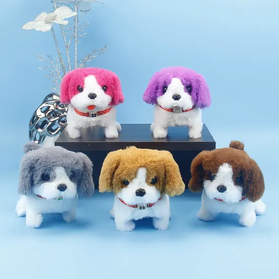 Factory direct sales children's electric puppy toys tongue raising plush toy dog big head dog pet cute pet dog