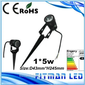 high voltage D43*H245mm black finished waterproof 5w led garden light