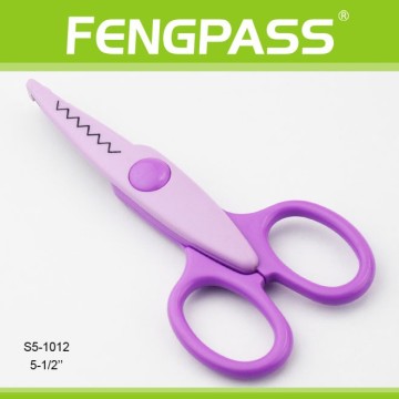 S5-1012 5.5 inches 2Cr13 Stainless Steel Blade With Colorful Plastic Handle Shape Cutting Scissors