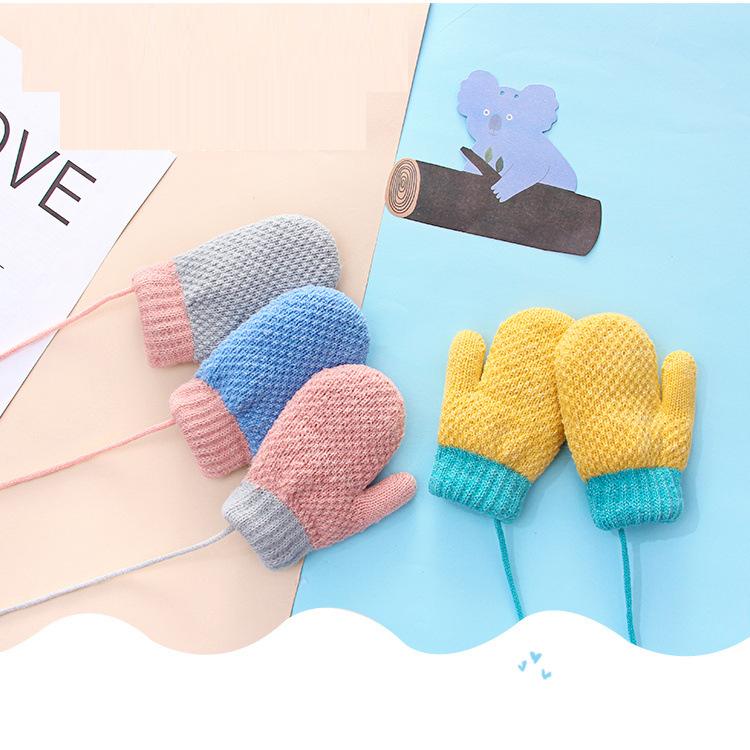 Thick warm children's gloves with fleece for women