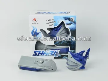 2 Channels RC shark fish toys with light,2CH infrared control shark fish animal toys for kids