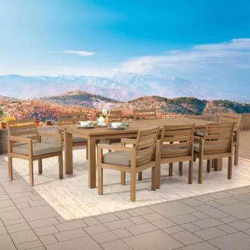 Modern Waterproof Teak Wood Outdoor Dining Table