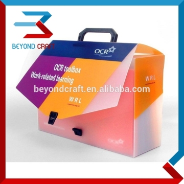 PP poly plastic document carry case file box with handle