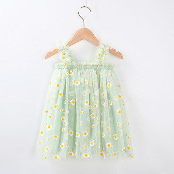 Roupas casuais de vestido de verão de impressão infantil