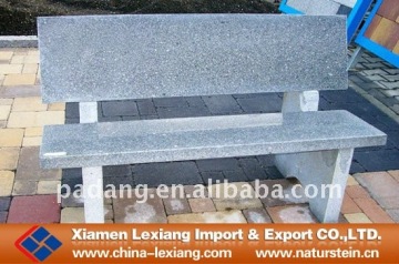Polished stone bench with back
