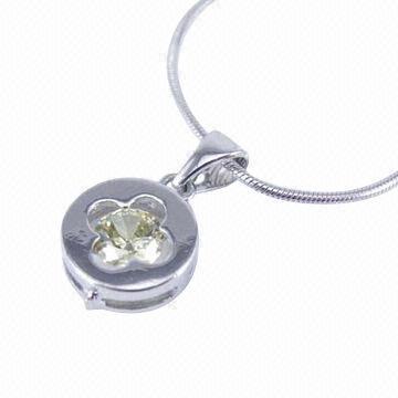 Charm necklaces, made of brass and cubic zirconia, small orders are accepted