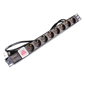 Geteknet 1U 8 Sockets Germany Power Strip 220V 16A PDU