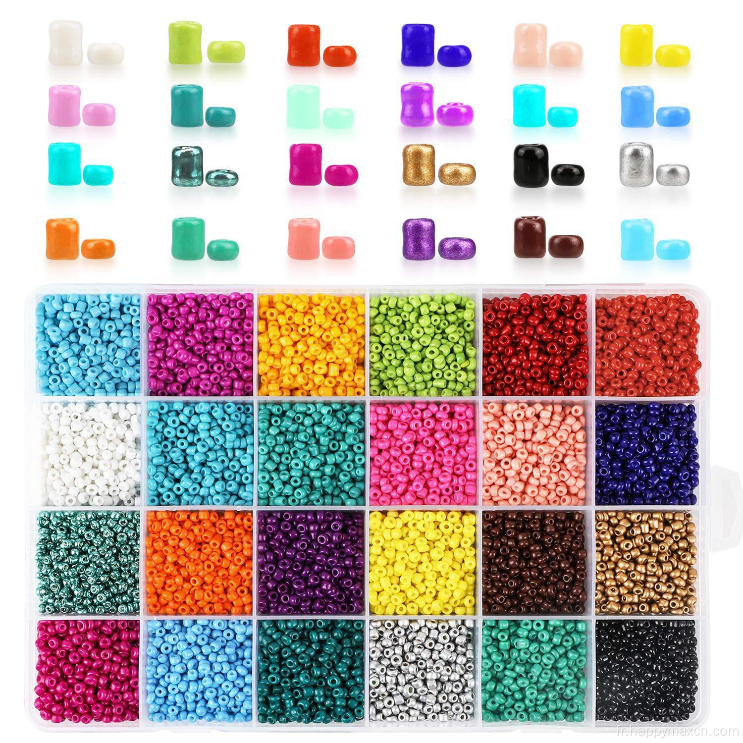 Miyuki 2 mm de graines de graines Boîtes en plastique 24Colors