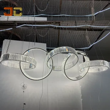 JC LIGHTING Adjustable Height Kristal Pendant Light for Long Dining Table