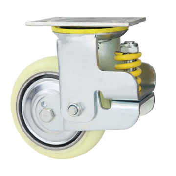 8 inch white high elastic PU caster