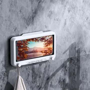 Bathroom Anti-slip Wall Mount Touch Screen Shower Phone Holder