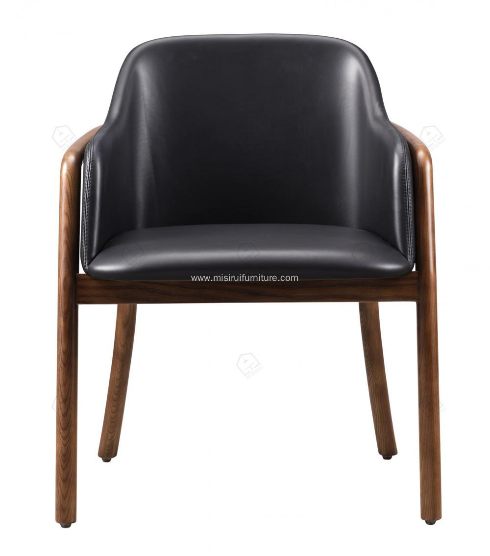 Designer black leather armrest single chairs