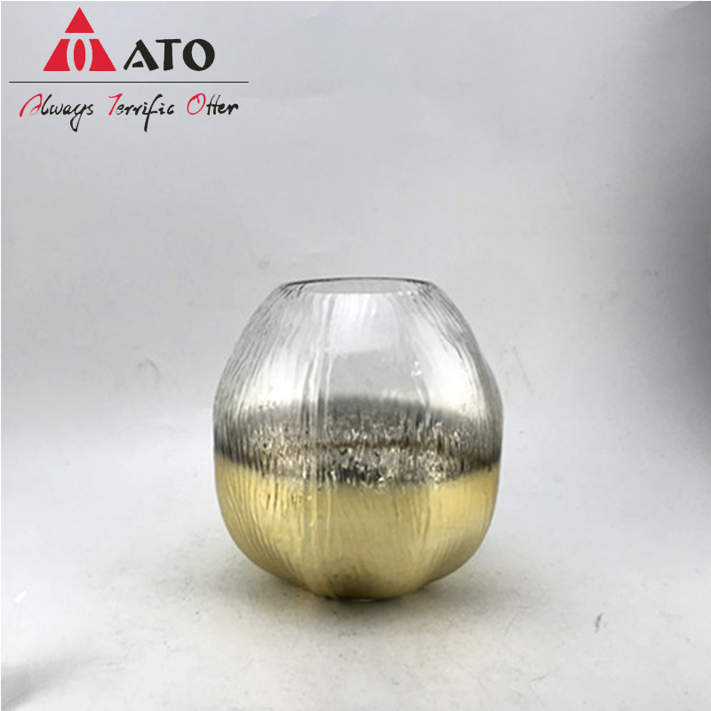 ATO Home Decor Electroplating Stained Glass Vase