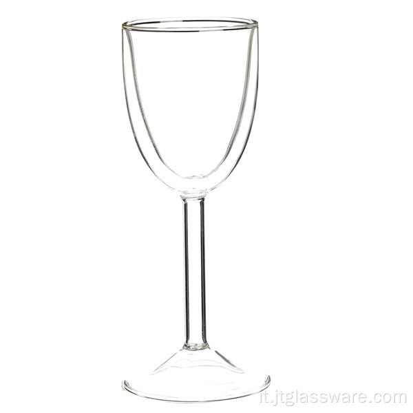Bicchiere da vino trasparente a doppia parete