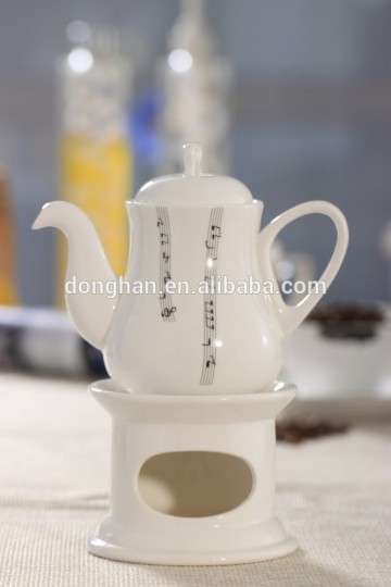ceramic material porcelain tea pot with candle
