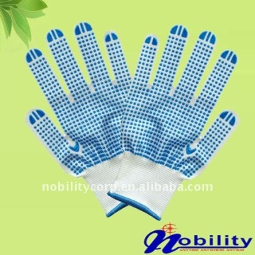 One Side Reinforce PVC Dots 10g Nylon Knitted Cotton Glove