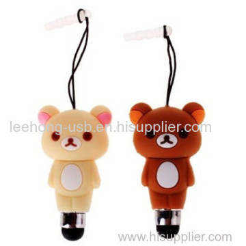 2013 Newest Best High Sensitivity Teddy Bear Pvc Figure Touch Pen 
