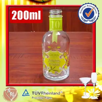 Screw top round shape small fancy 200ml glass bottle size