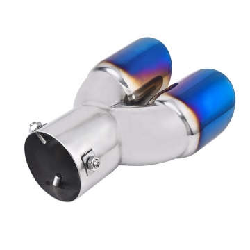 Universal 76 mm Dual -Abgasrohrblau -Schalldämpferspitze Ersatz