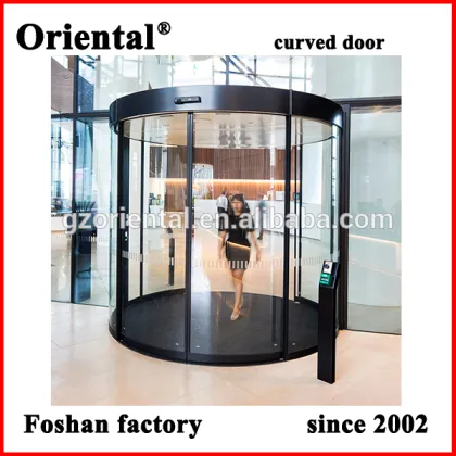 hotel or mall entrance curved automatic doors