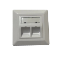 Tipe Jerman 80x80mm dengan logam bingkai keystone miring port 2 port wallplate &amp; faceplate