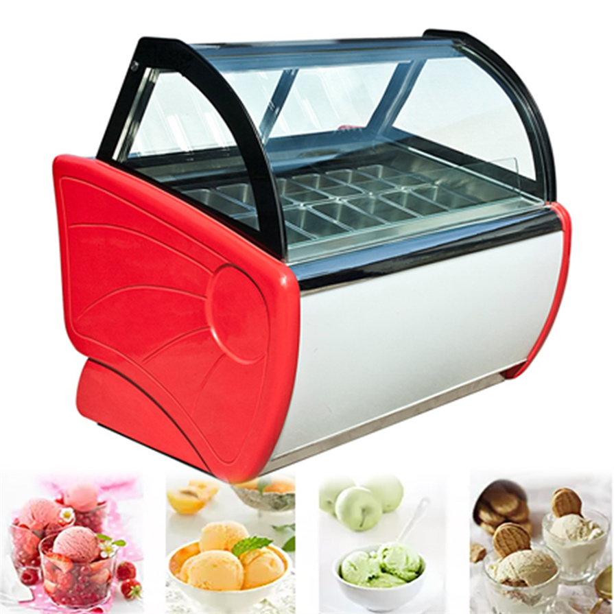Different flavors gelato chilled display