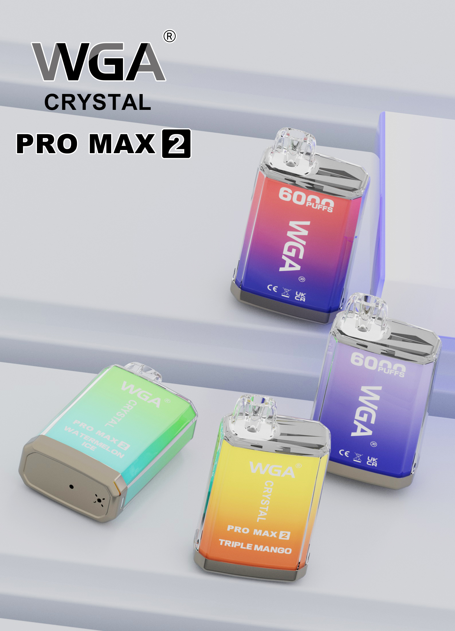 WGA Crystal 6000 Puffs dispensáveis ​​Vape France Wholesale