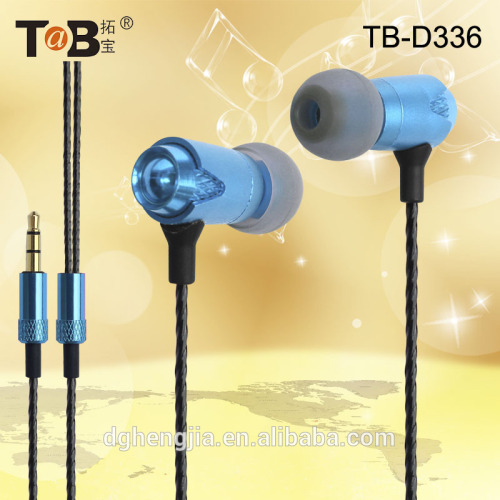 Mobile accessories 2016 new arrivals stylish metal deep bass unique earphone earbuds with high quality cable