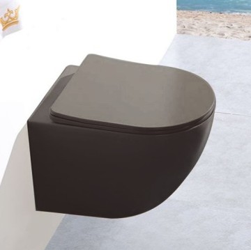 High-Quality Ceramic Wall-Mounted Matt Brown Wall-Hung Toilet