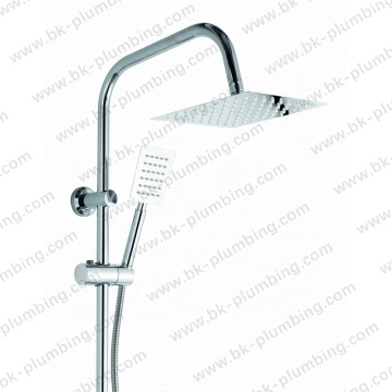 Wall-Mounted Antique Brushed Brass Shower Faucet Set for Luxury Bathroom
