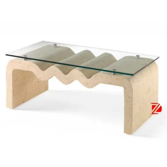 glass and stone coffee table