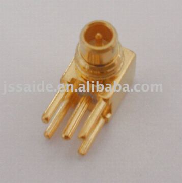 (889)MMCX male right angle connector for PCB mounting
