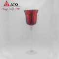 ATO Mordern ornaments electroplating Red glass candle holder