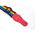 Colorful rainbow cotton guitar strap