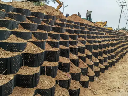 Slope Solution Terram HDPE/PP Geocell for Road Construction