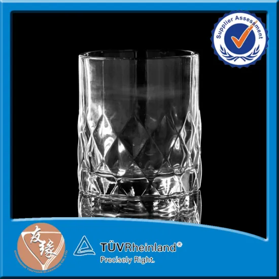 high white glass embossed funny whisky glasses 410ml