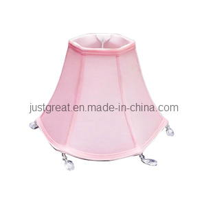 Beautiful Quality Pink Cotton Beaded Lamp Shade for Table (JG-SH064)