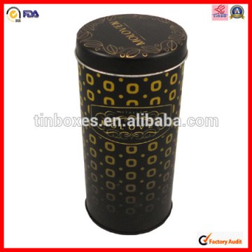 small round tin metal tea packaging box