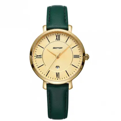 GOLD AND GREEN WOMEN'S WATCH
