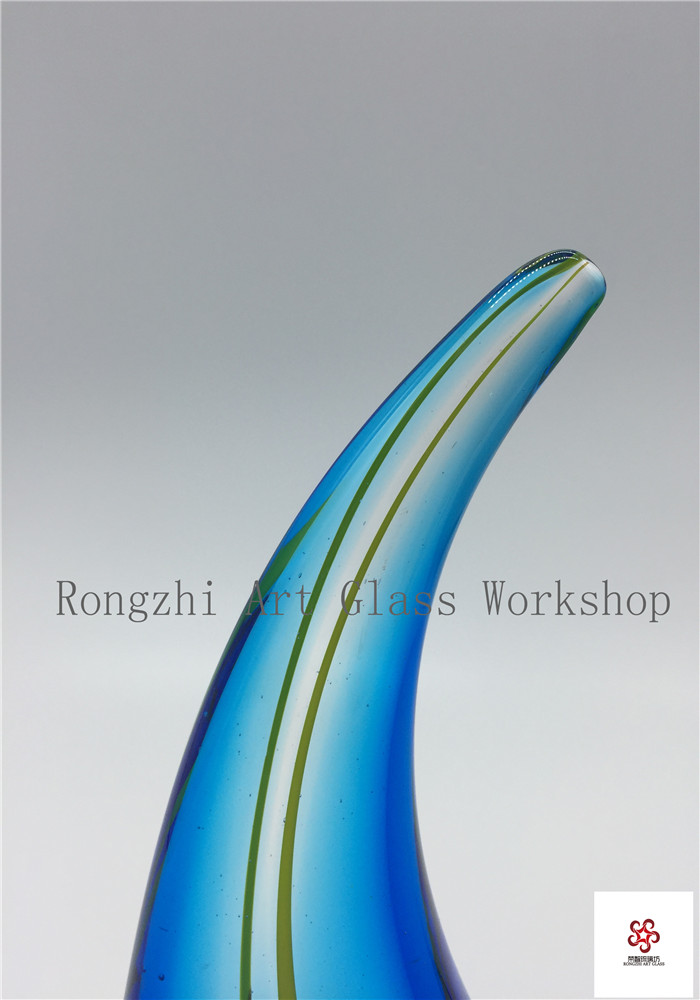 Blue Boat Art Glass