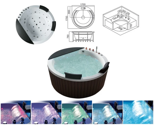 Round Freestanding Bathtub Acrylic Soaking Function