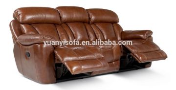 YR1067A Best selling comfortable Top Grian leather home furniture electric recliner sofa