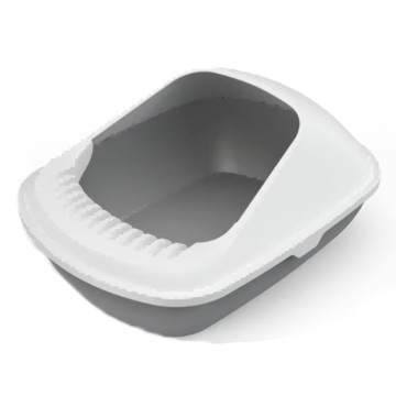 Plastic Eco-Friendly Odor Control Kitty Litter Box High Sided Spacious Large Toilet Tray Open Design Easy Cleaning Anti Tracking