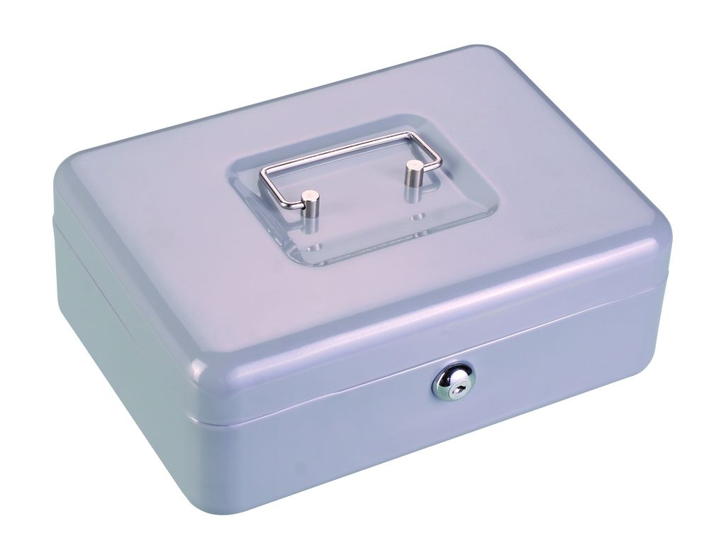 Small Steel Cash Box with Removable Coin Tray