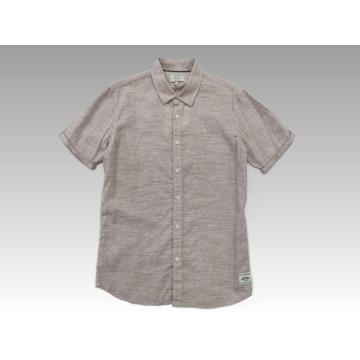लिनन कपास पुरुषों की छोटी आस्तीन शर्ट