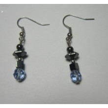 Hematite Earring with silver color finding