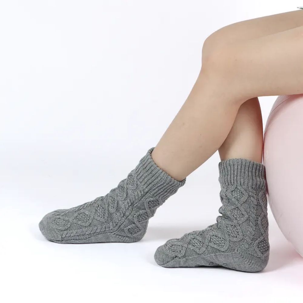 Winter Knitted Slipper Socks