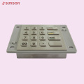 Stainless Steel Encrypted Pin Pad Waterproof PCI 1.3 For AT